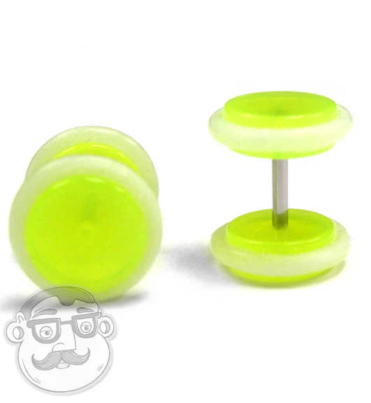 16G Glow In The Dark Green Fake Plugs