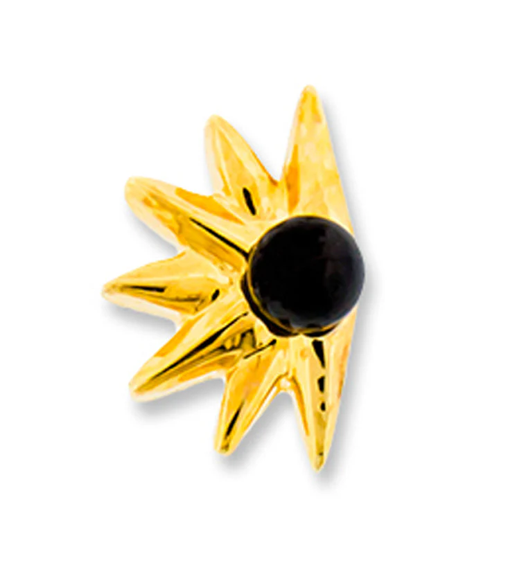 16G Gold PVD Solflare Tragus - Cartilage Barbell