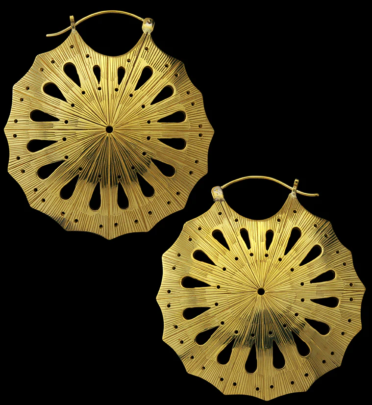 16G Gritty Brass Earrings