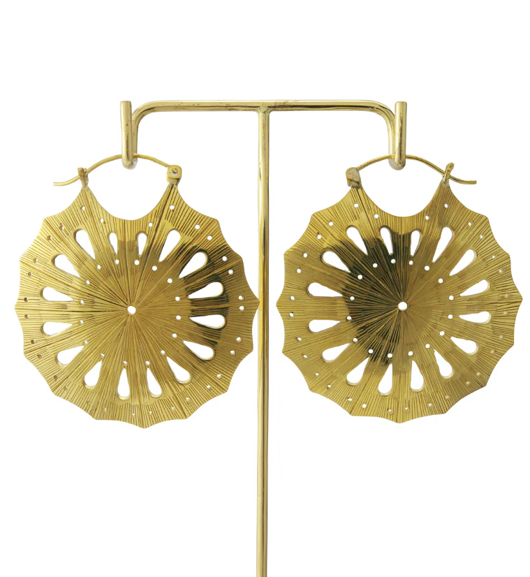 16G Gritty Brass Earrings - Image 3