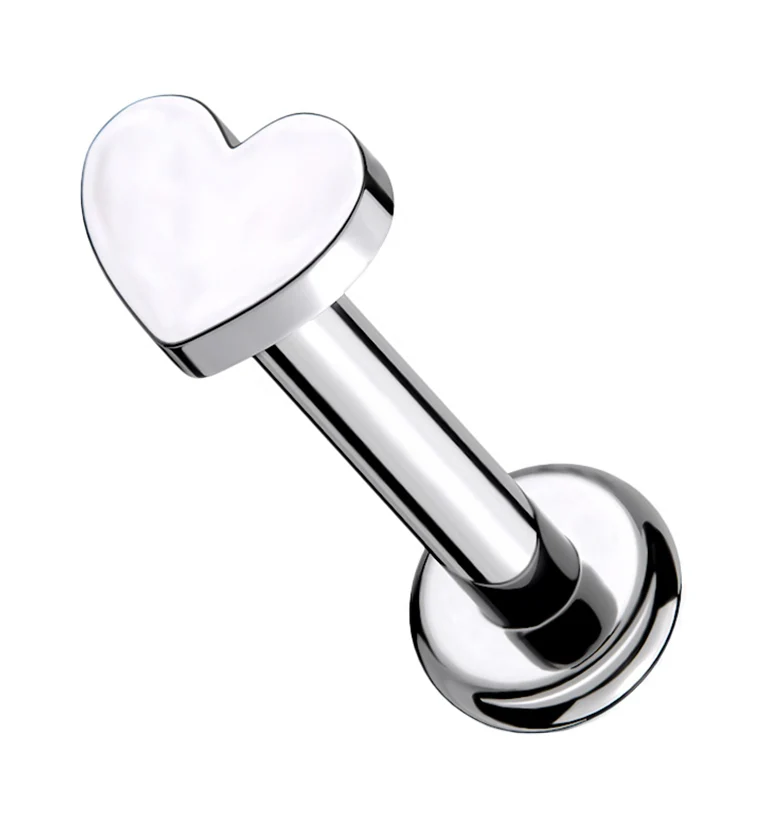 16G Heart Titanium Labret