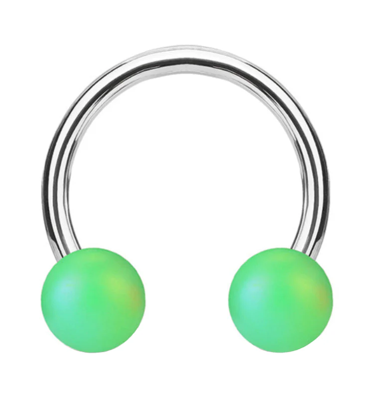 Matte Green Stainless Steel Circular Barbell