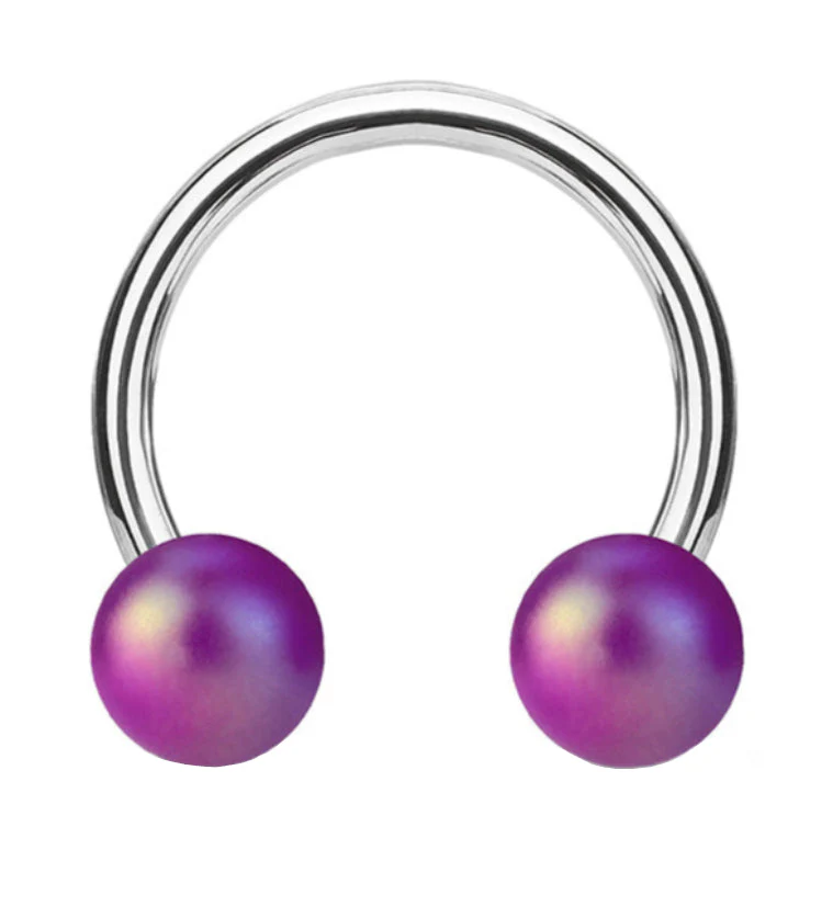 Matte Purple Stainless Steel Circular Barbell