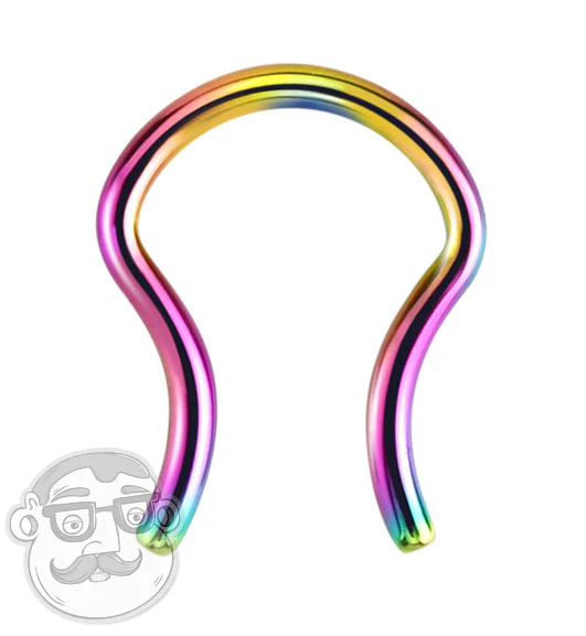 16G Rainbow Septum Ring 316L Surgical Steel