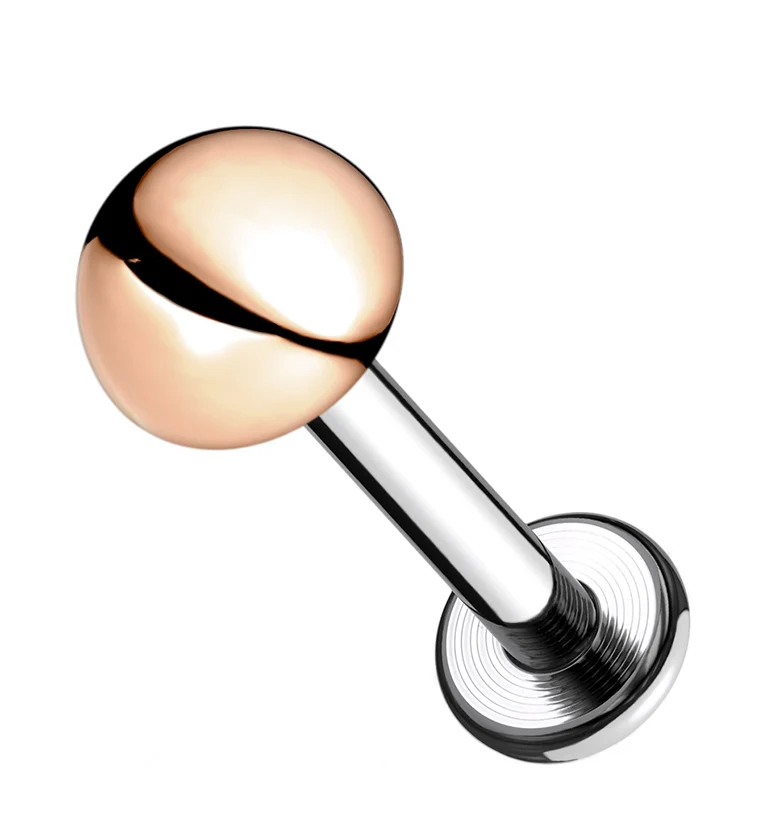 Rose Gold PVD Dome Top Titanium Labret