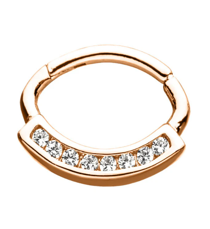 Rose Gold PVD Airy Hinged Segment Ring