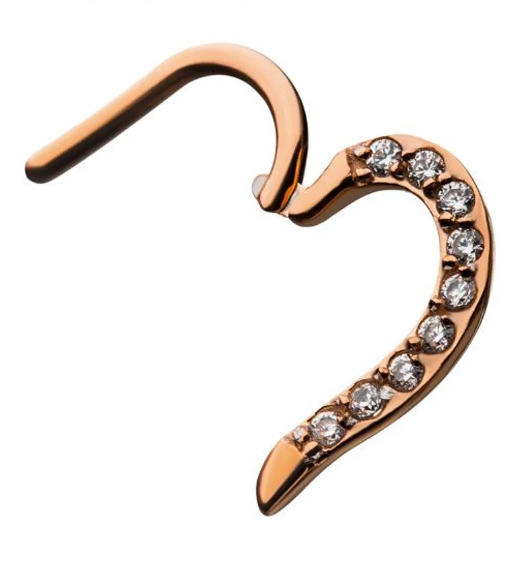 16G Rose Gold PVD Heart CZ Hinged Segment Ring - Image 2