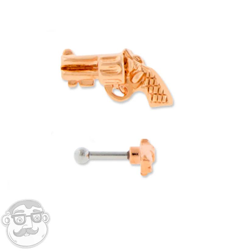 16G Rose Gold PVD Revolver Tragus - Cartilage Barbell