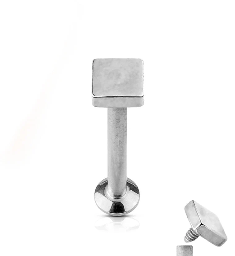 16G Square Top Internally Threaded Flat Back Steel Post