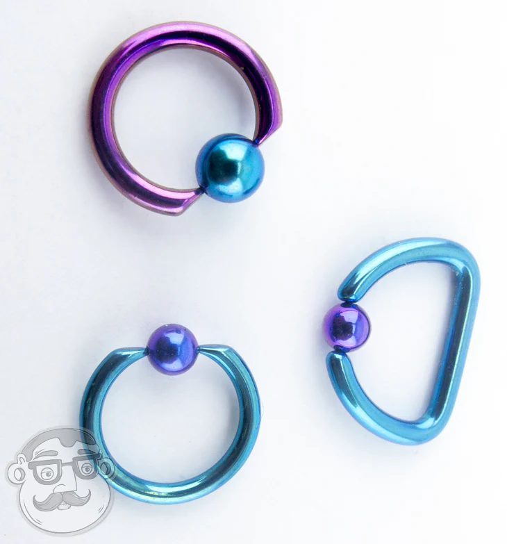 Teal & Blurple Niobium Captive Ring - Image 2
