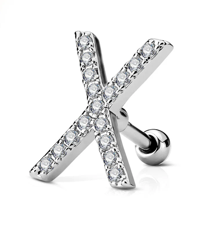16G X Marks the Spot Cartilage Barbell