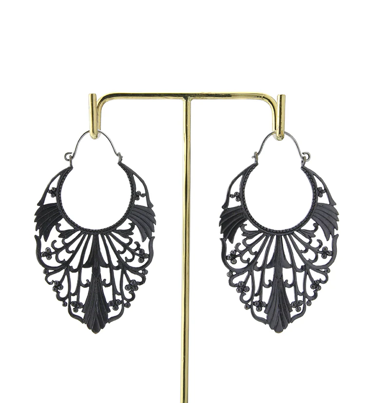 18G Adorned Black Brass Earrings - Image 4