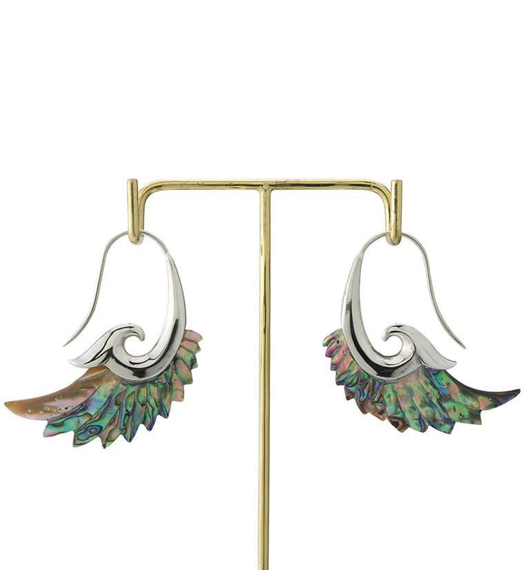 18G Aileron White Brass Abalone Hangers / Earrings - Image 4