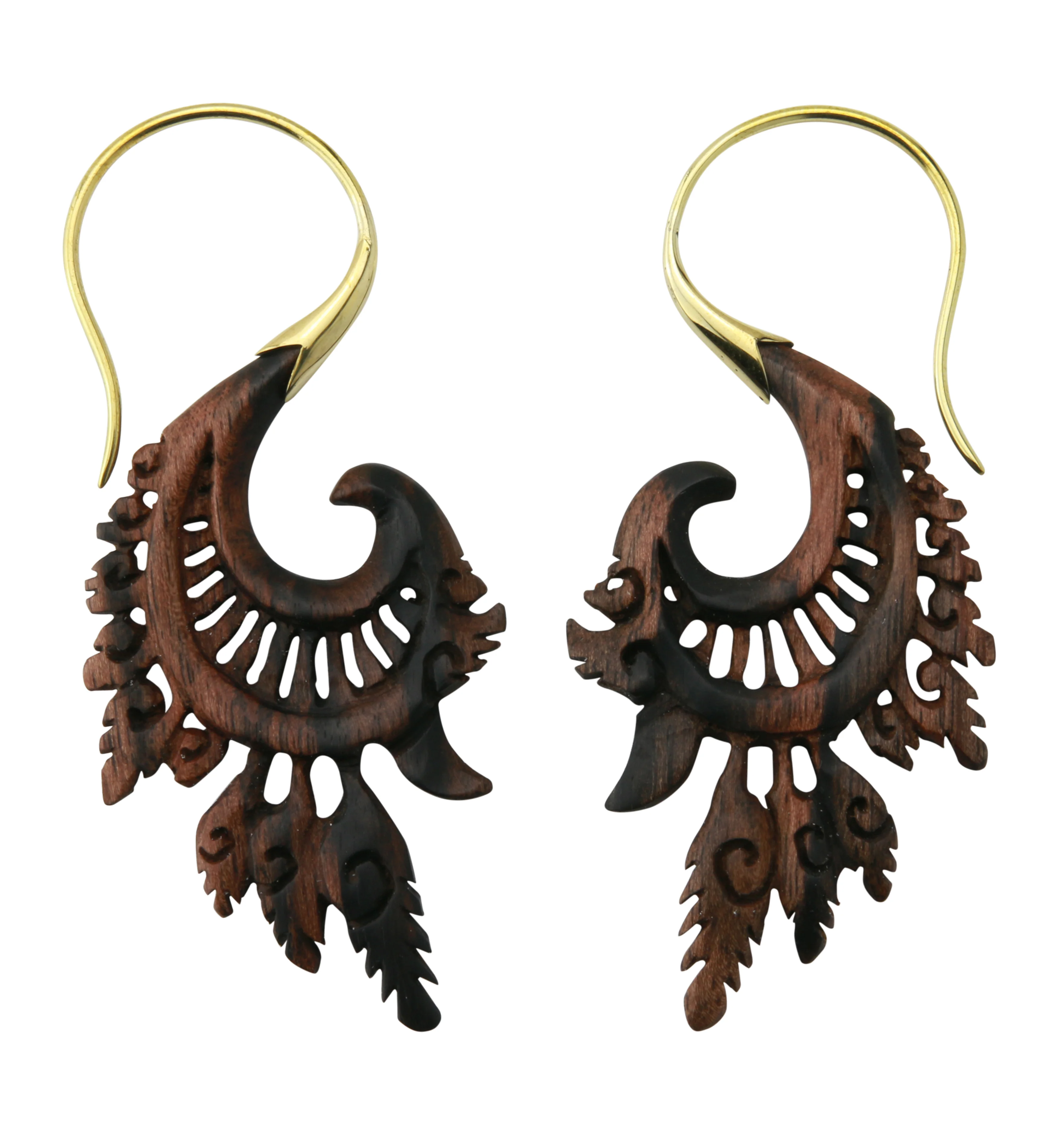 18G Alary Brass Areng Wood Hangers / Earrings - Image 3