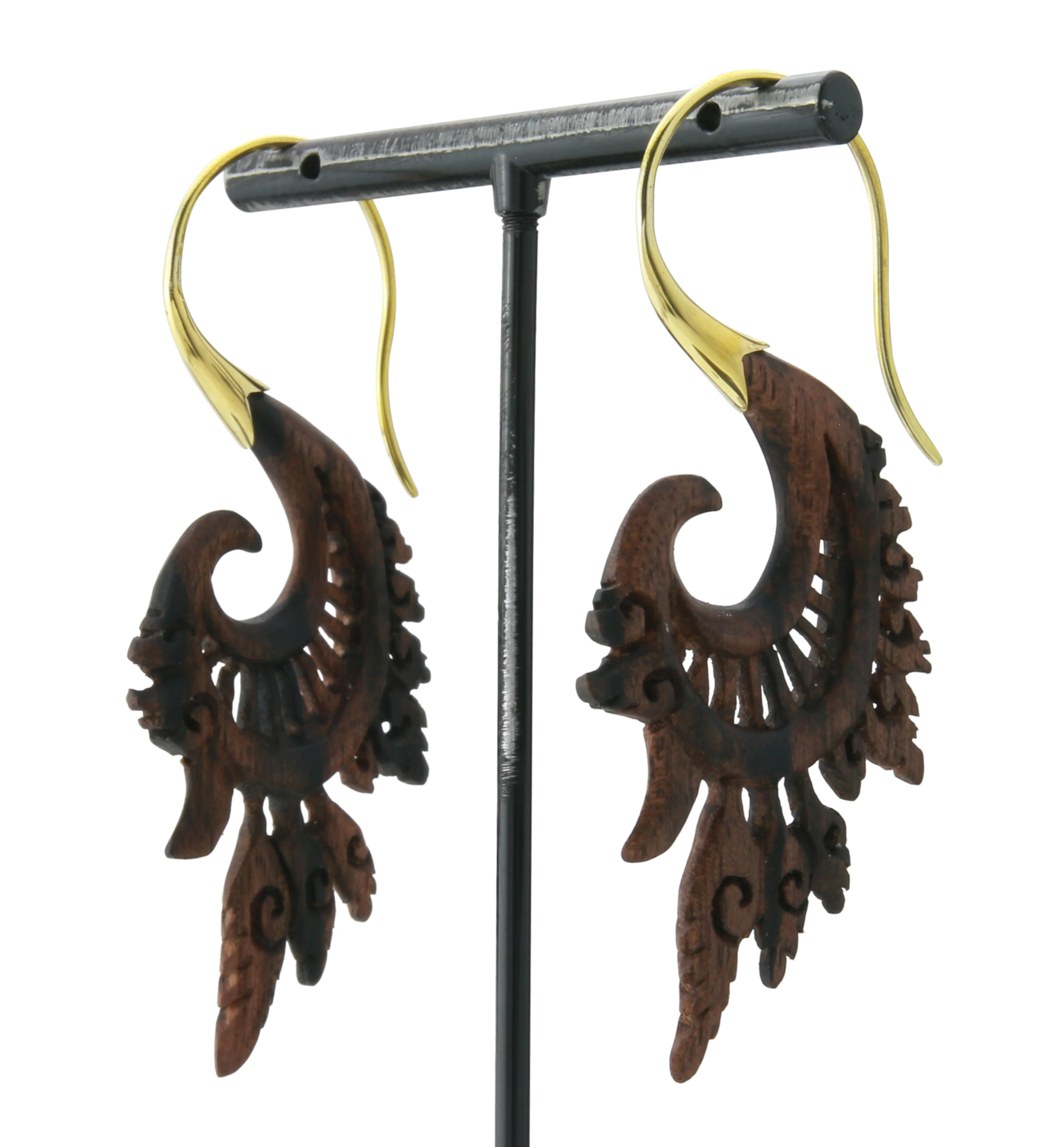 18G Alary Brass Areng Wood Hangers / Earrings - Image 5