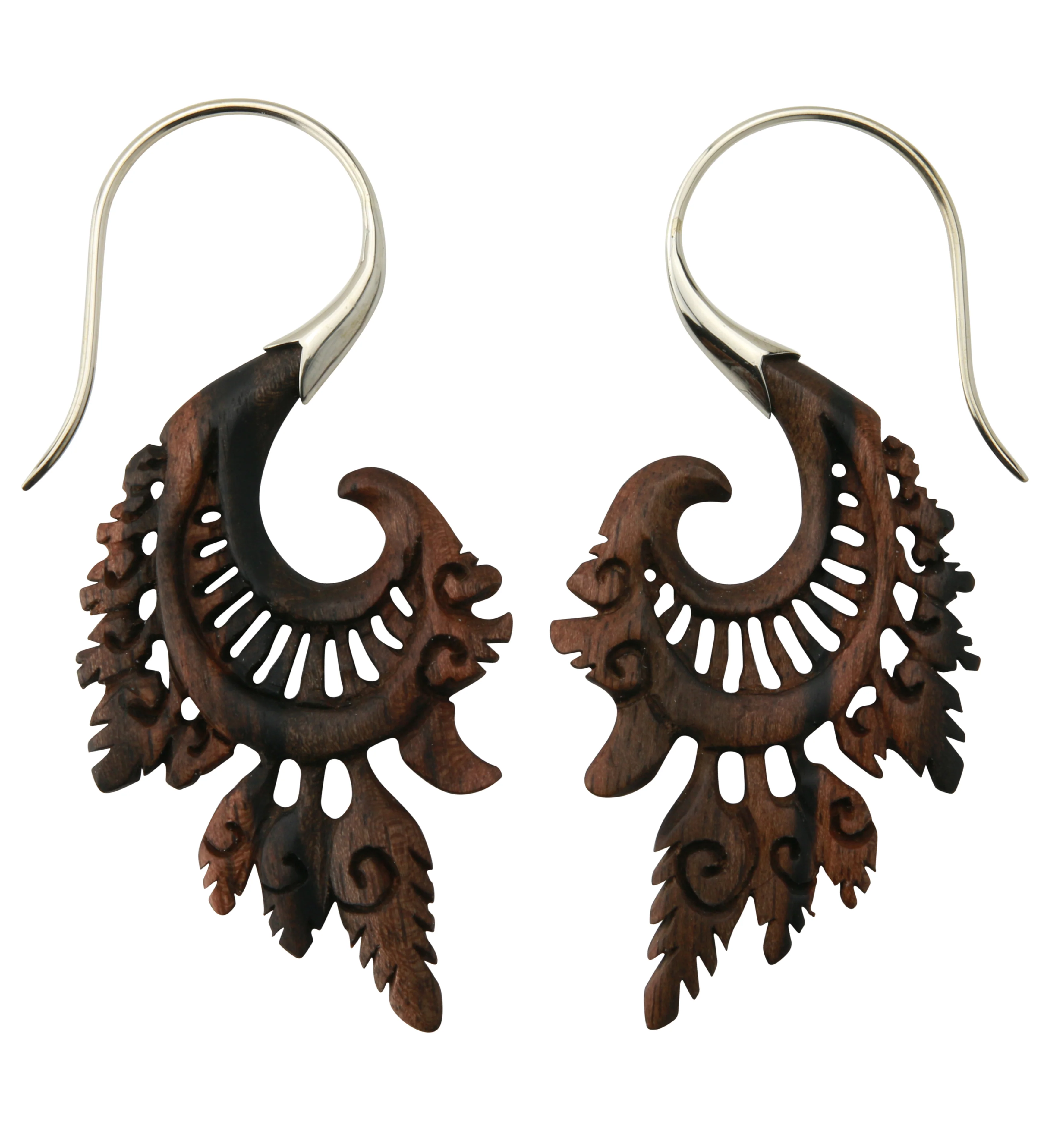 18G Alary White Brass Areng Wood Hangers / Earrings - Image 3