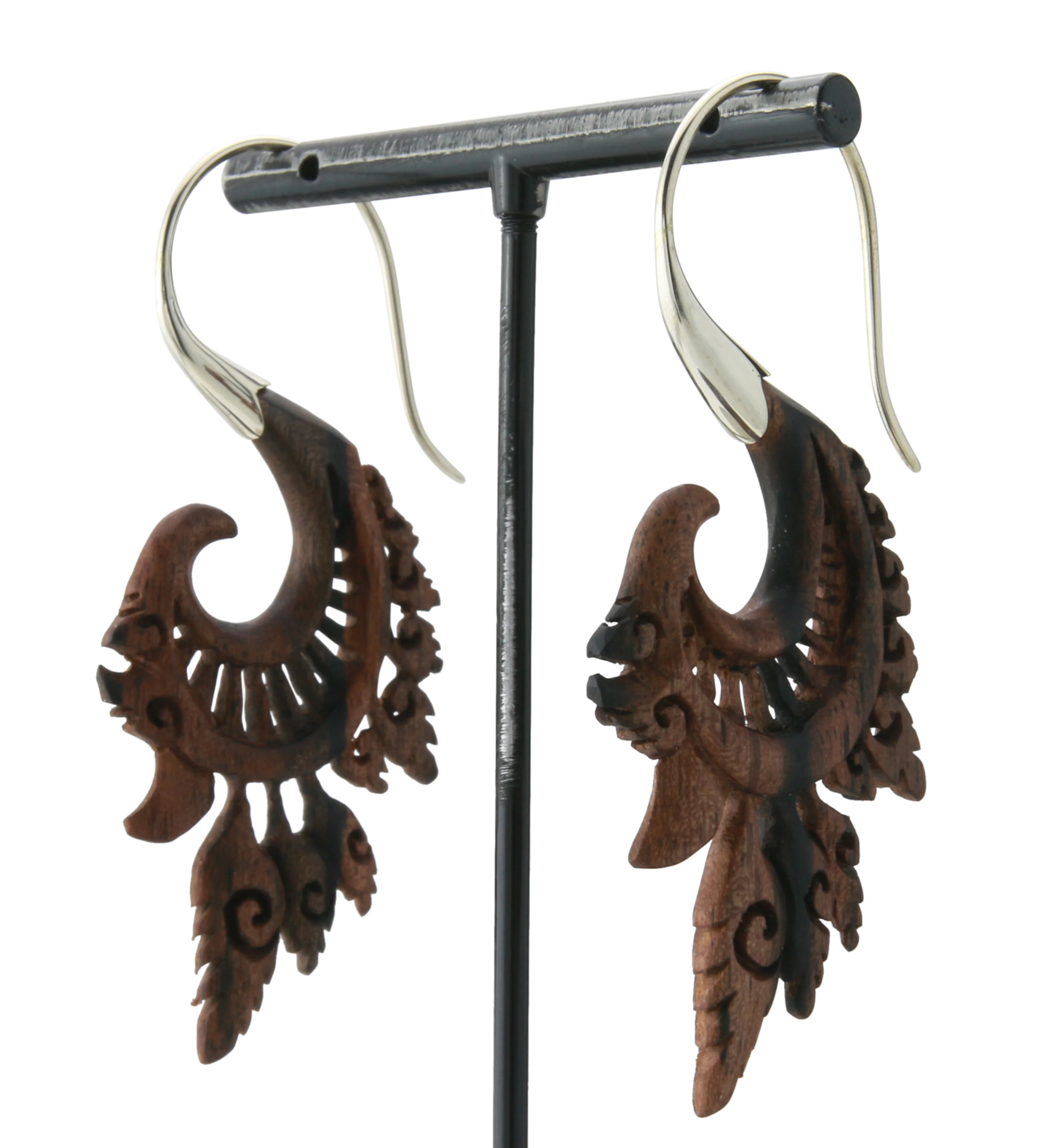 18G Alary White Brass Areng Wood Hangers / Earrings - Image 5