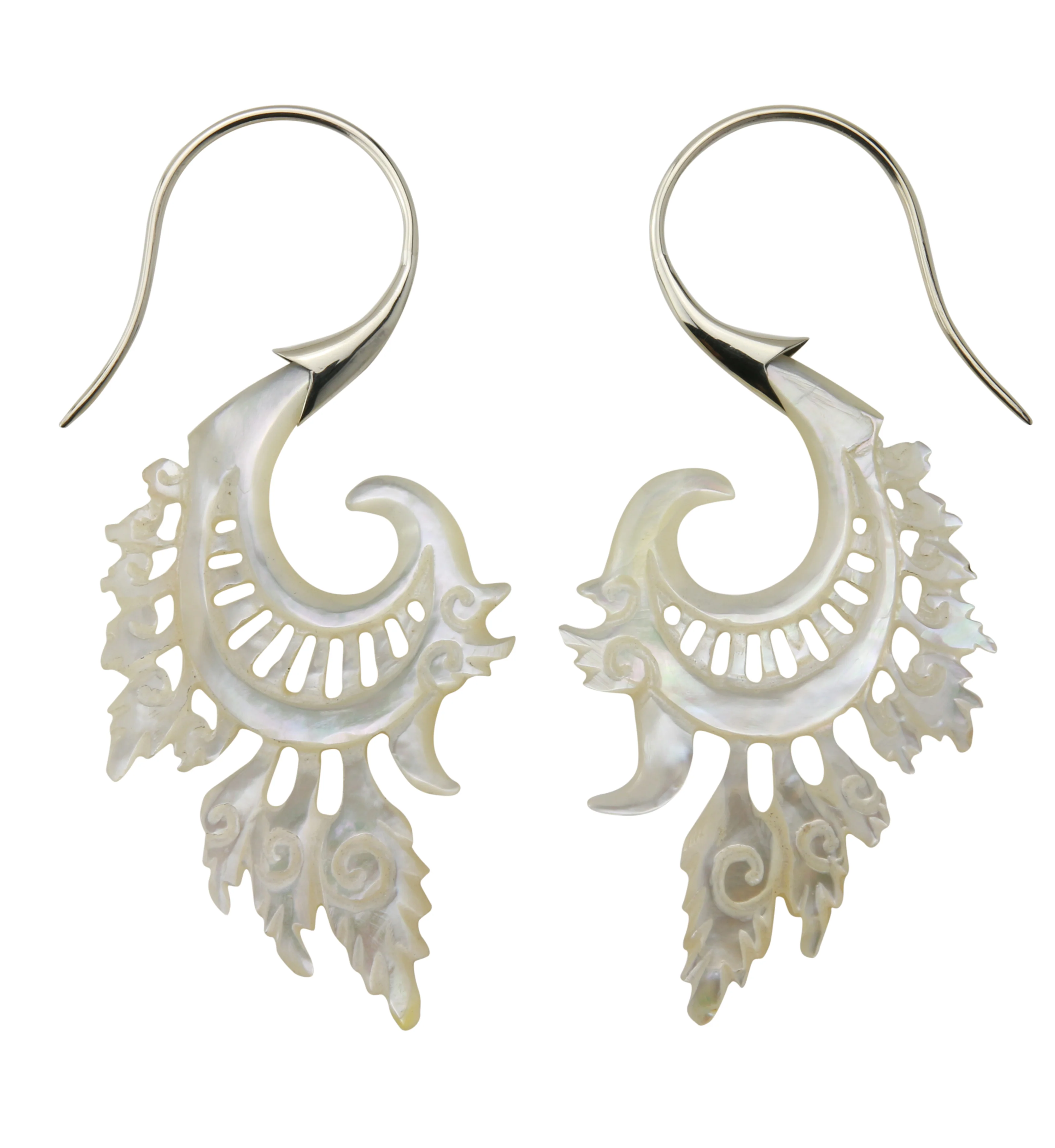 18G Alary White Brass MOP Hangers / Earrings - Image 2