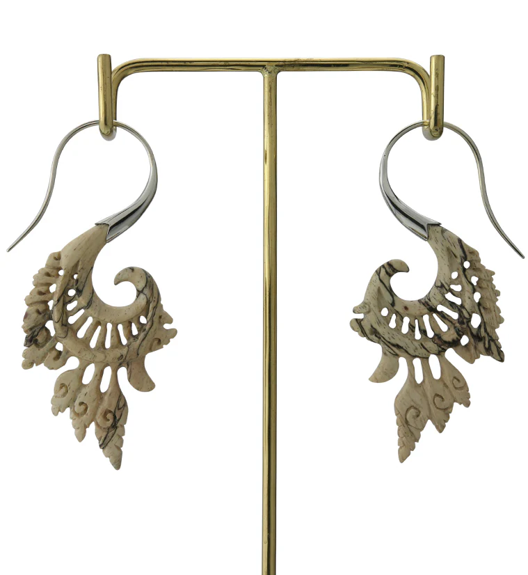 18G Alary White Brass Tamarind Wood Hangers / Earrings - Image 3