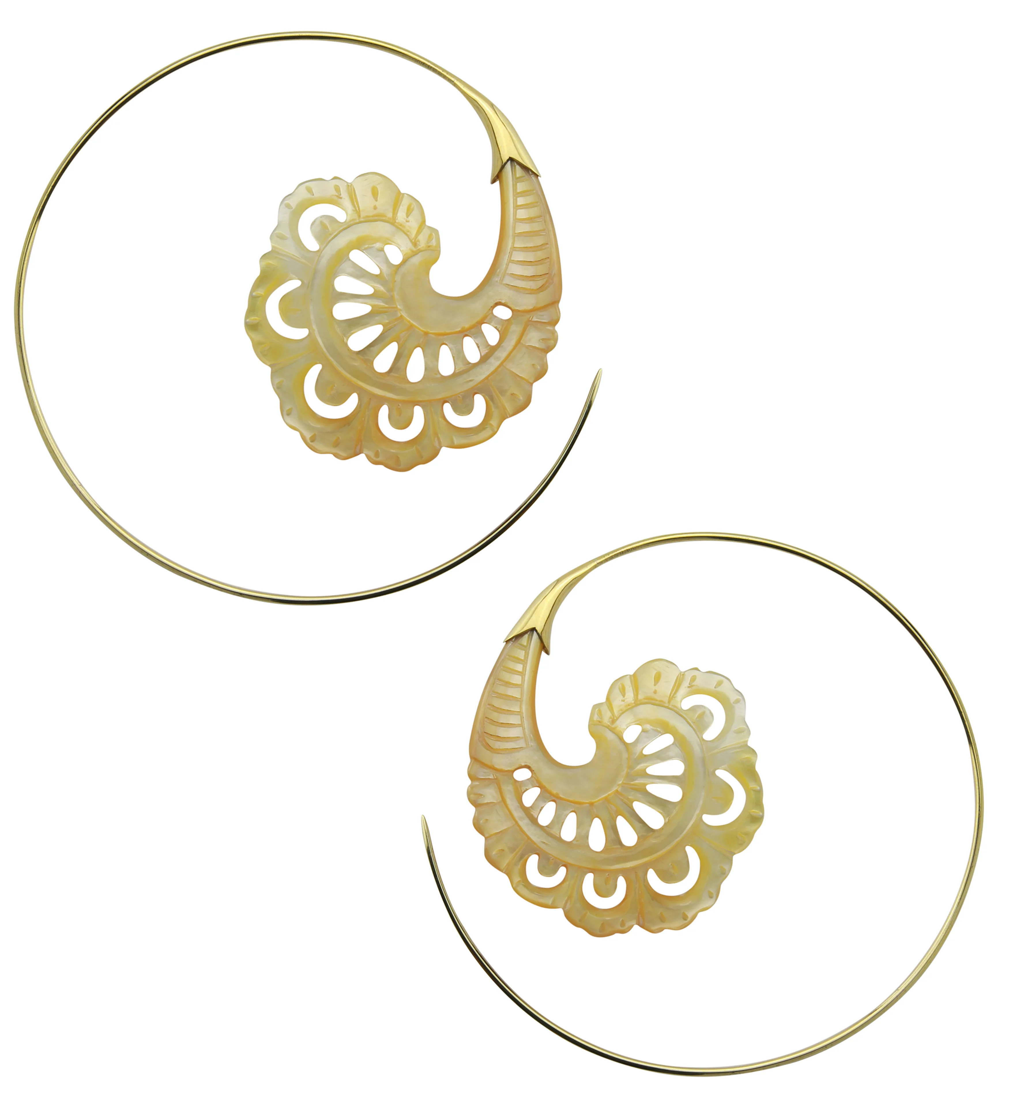 18G Baroque Brass MOP Hangers / Earrings - Image 3