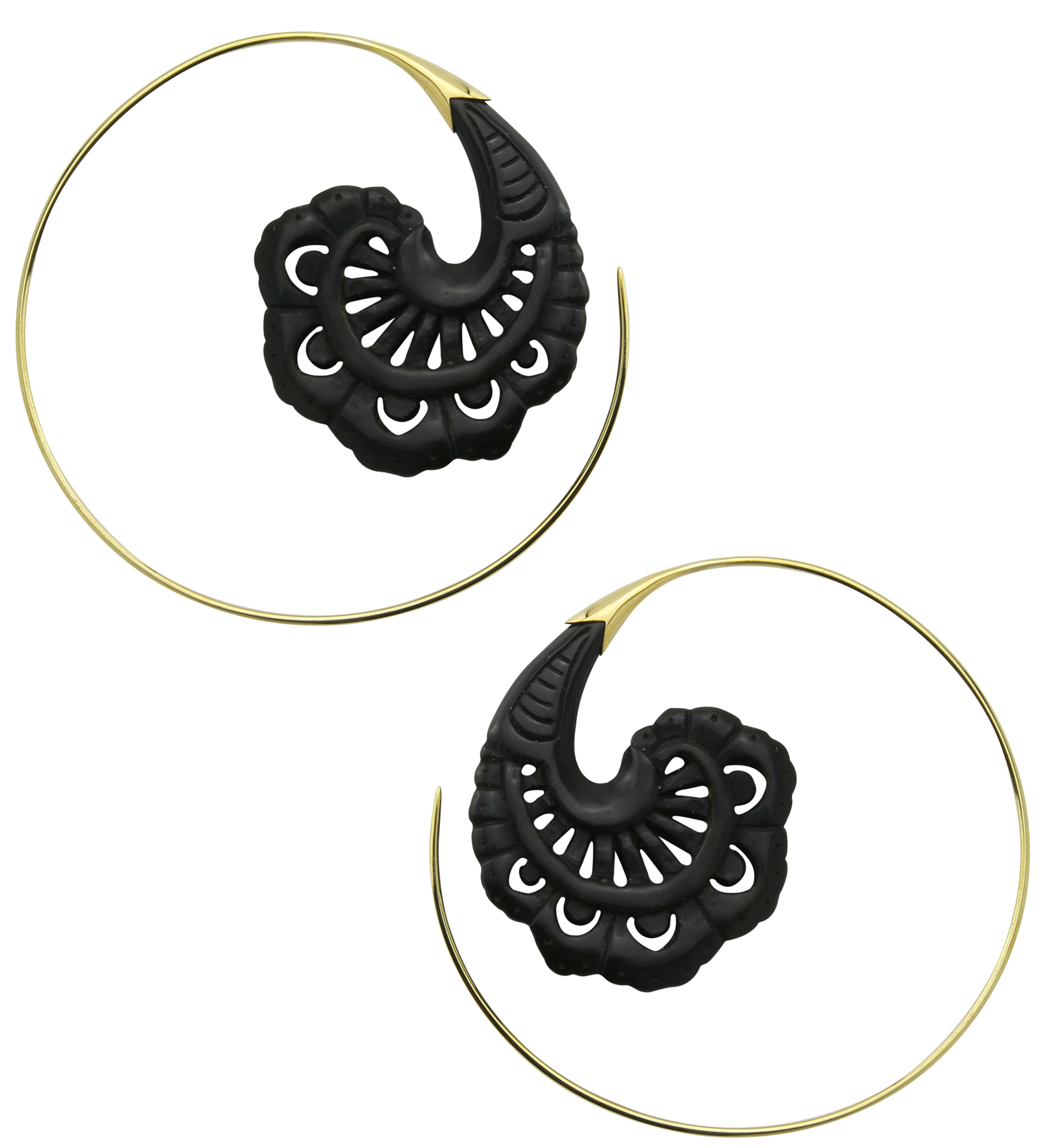 18G Baroque Horn Brass Hangers / Earrings - Image 3