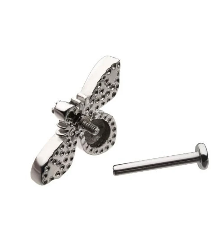 18G Bumblebee Internally Threaded Labret - Image 2