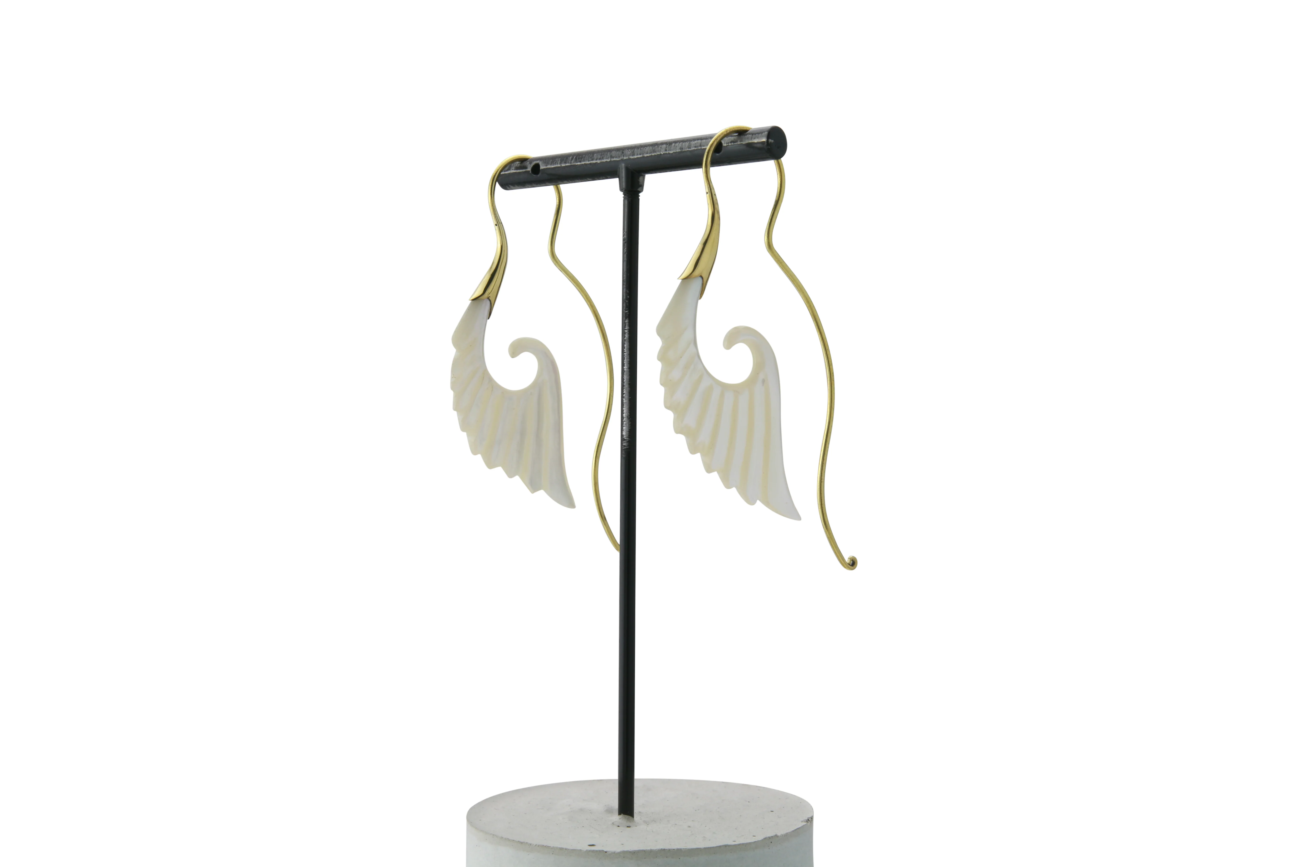 18G Cherub Wing Brass MOP Hangers / Earrings - Image 5