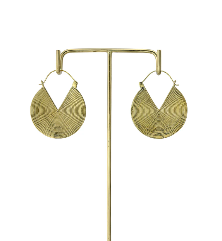 18G Circinate Brass Earrings - Image 3