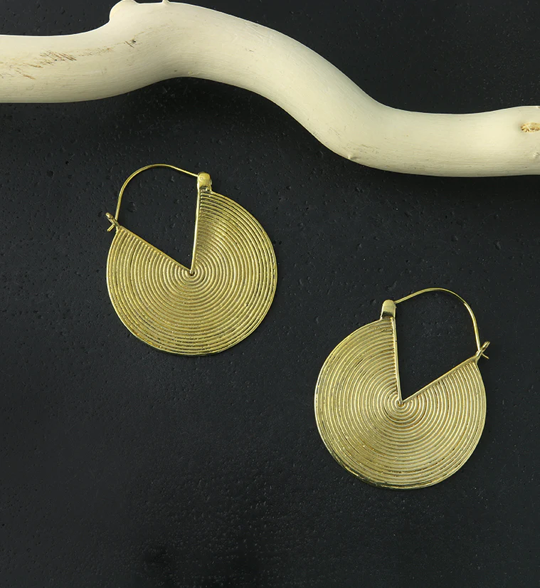 18G Circinate Brass Earrings - Image 4