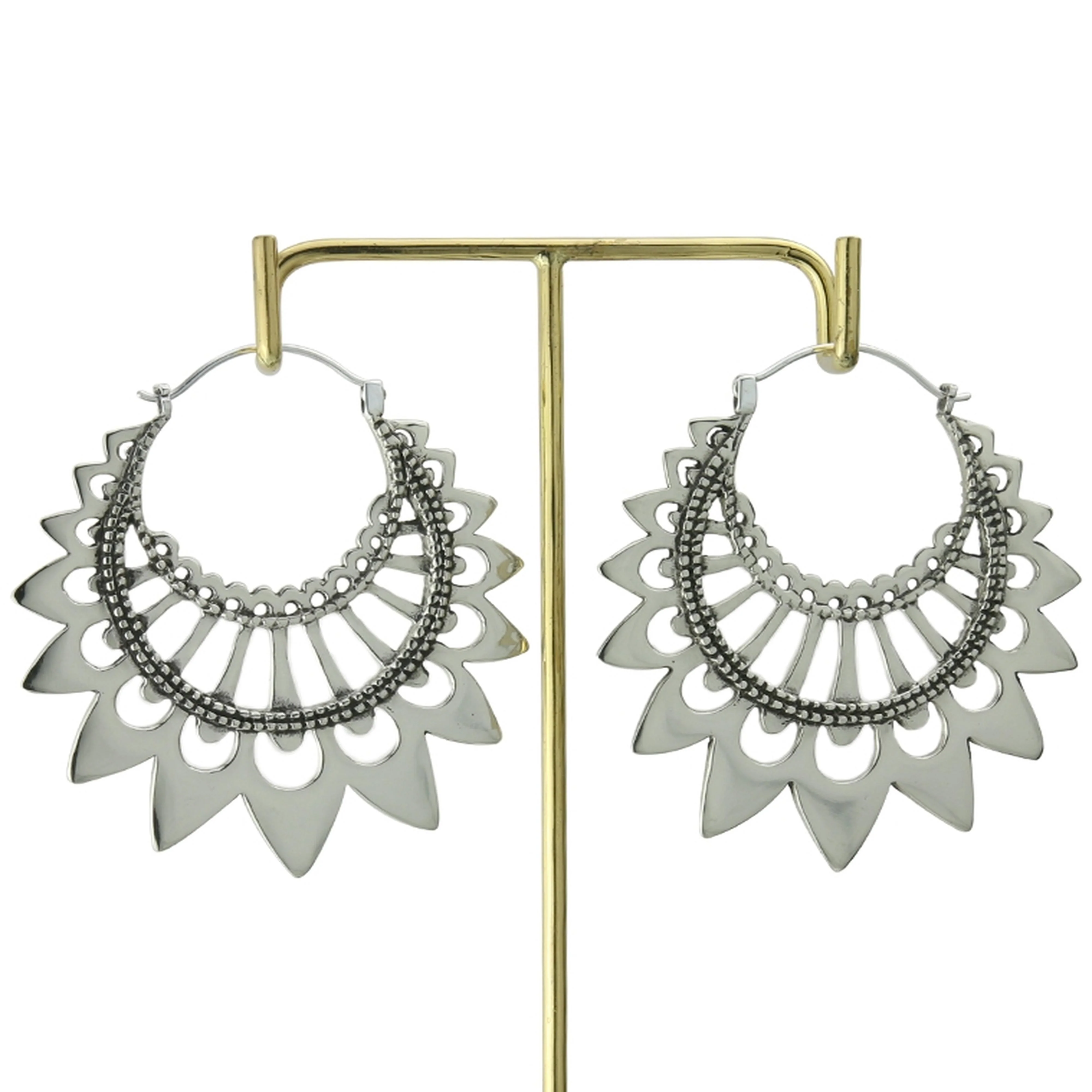 18G Draft White Brass Hangers - Earrings - Image 2