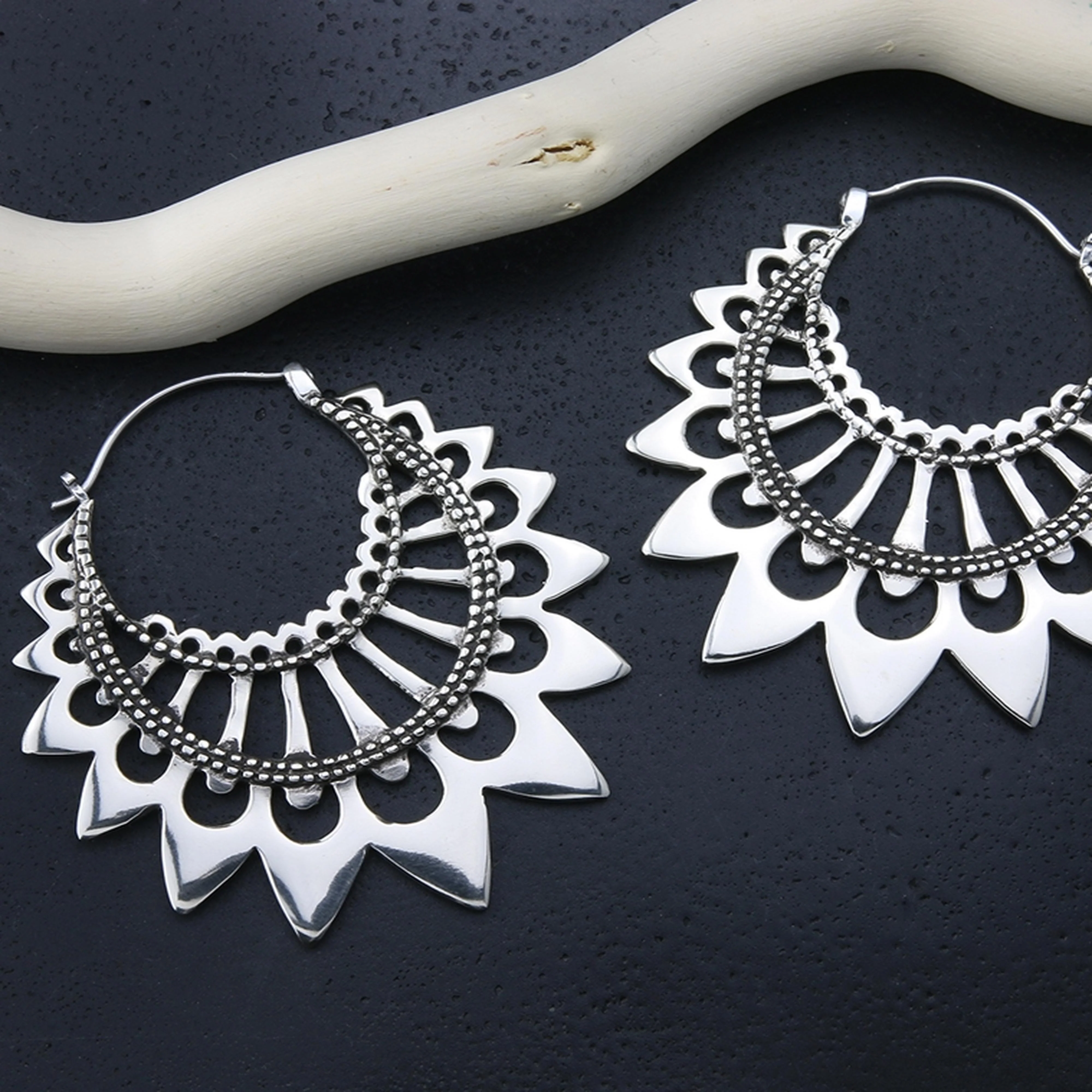 18G Draft White Brass Hangers - Earrings - Image 3