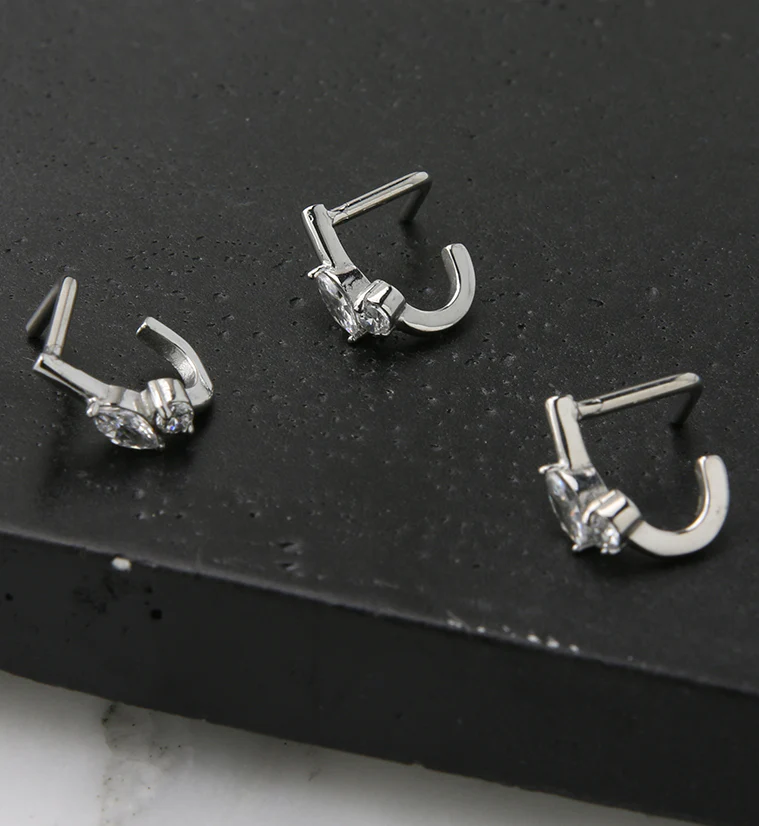 18G Empress CZ Nose Curve - Image 2