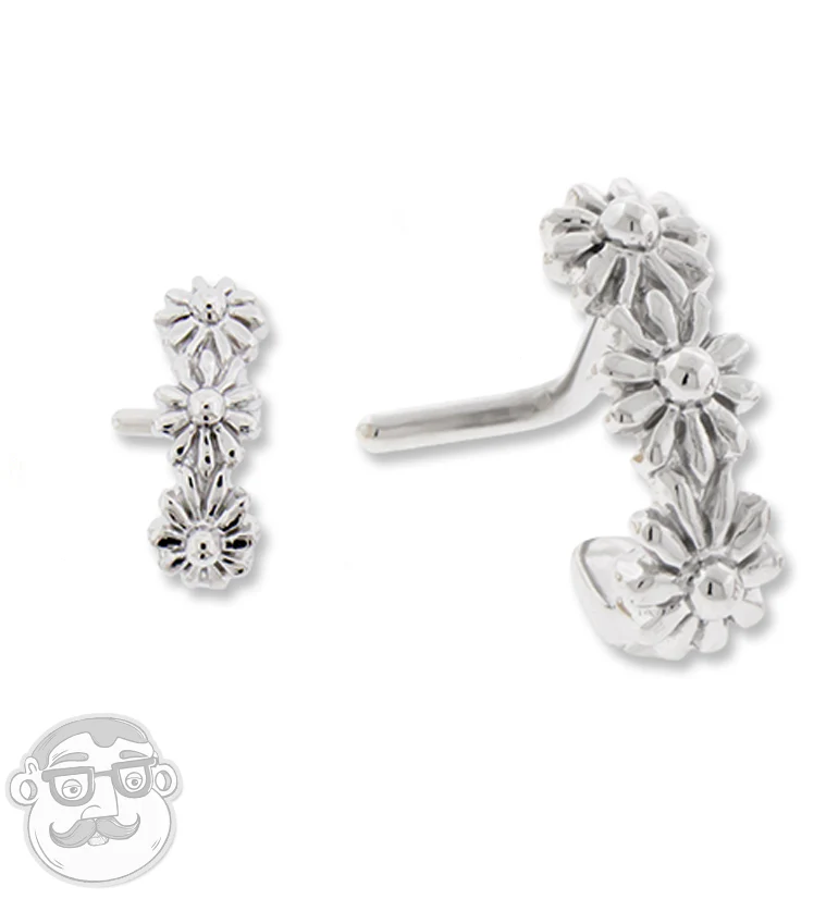 18G Floral Nose Curve Ring