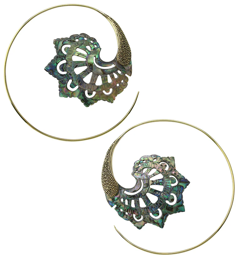 18G Florid Brass Abalone Hangers / Earrings - Image 3