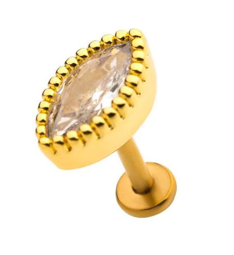 18G Gold PVD Chasm CZ Labret