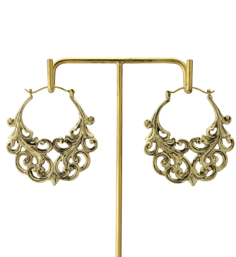 18G Golden Lattice Brass Hangers / Earrings - Image 3