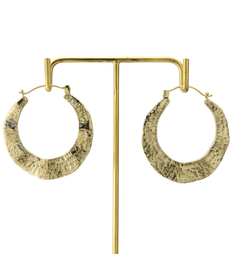 18G Hammered Tunnel Brass Hangers / Earrings - Image 3