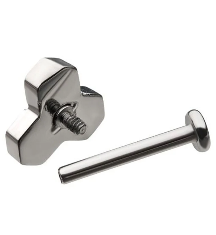 18G Honeycomb CZ Internally Threaded Labret - Image 2