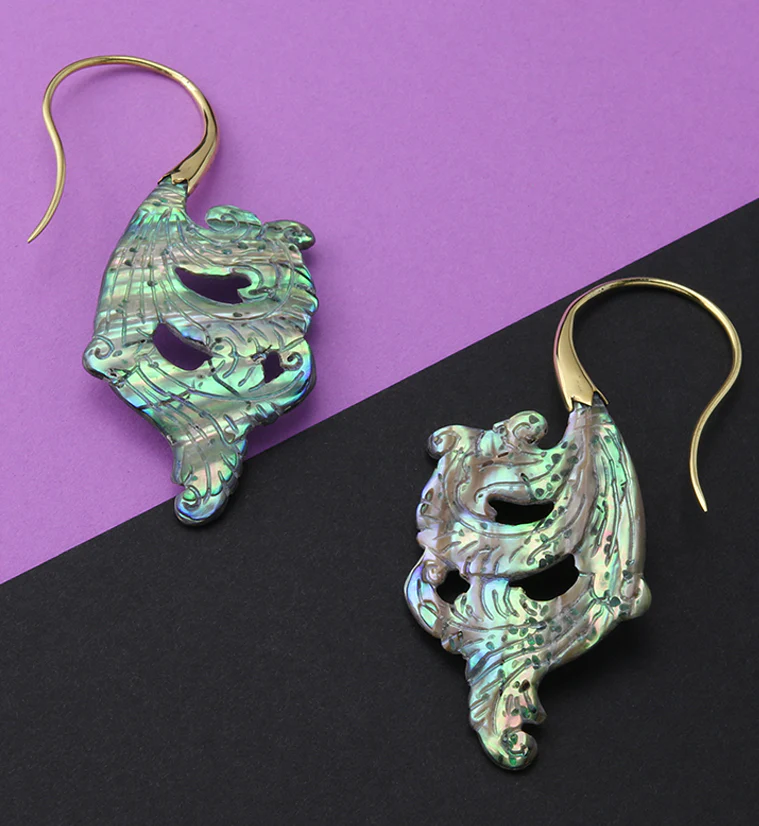 18G Lush Brass Abalone Hangers / Earrings - Image 2