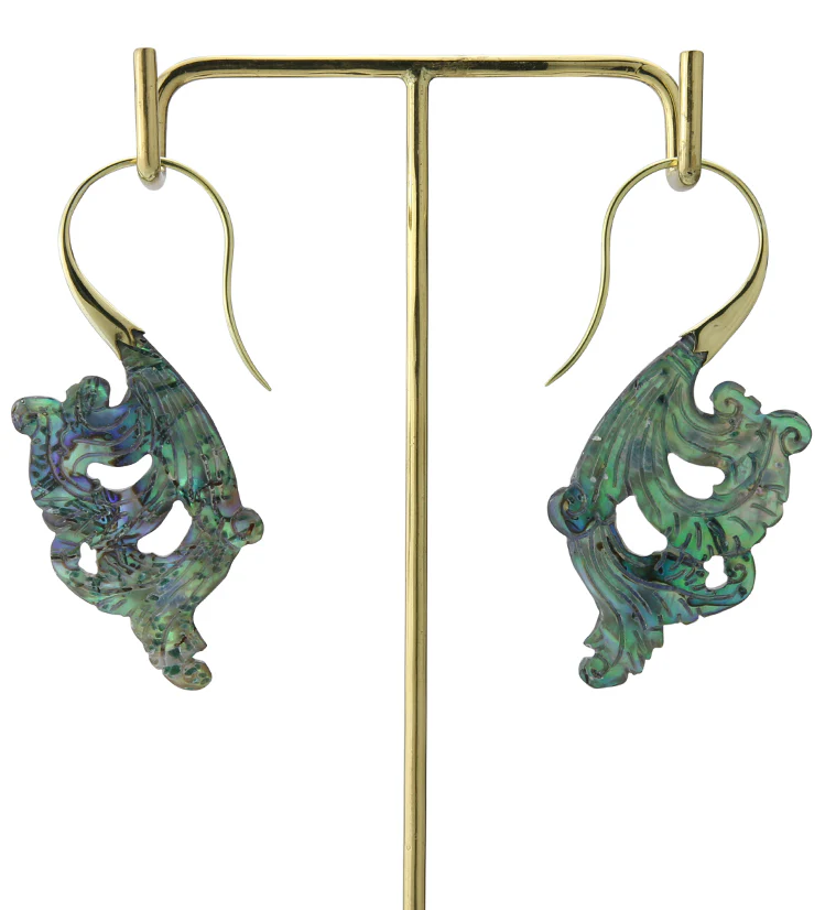 18G Lush Brass Abalone Hangers / Earrings - Image 3