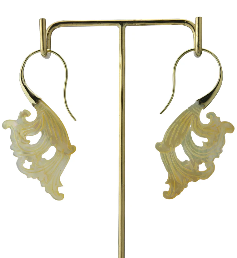 18G Lush Brass MOP Hangers / Earrings - Image 3