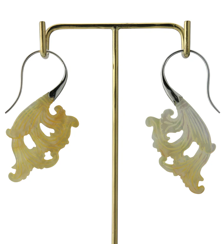 18G Lush White Brass MOP Hangers / Earrings - Image 3