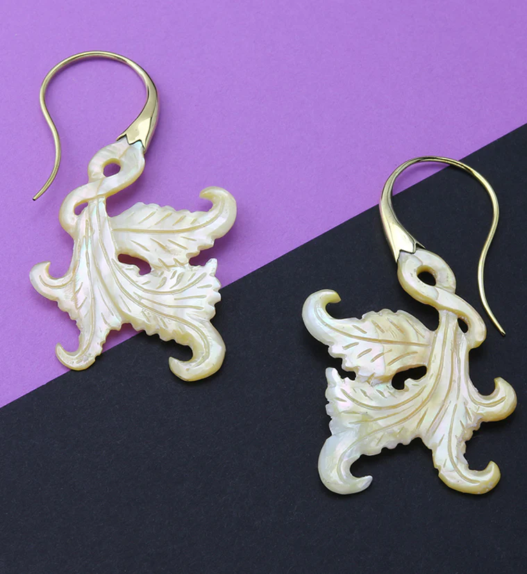 18G Opulent Brass MOP Hangers / Earrings - Image 2