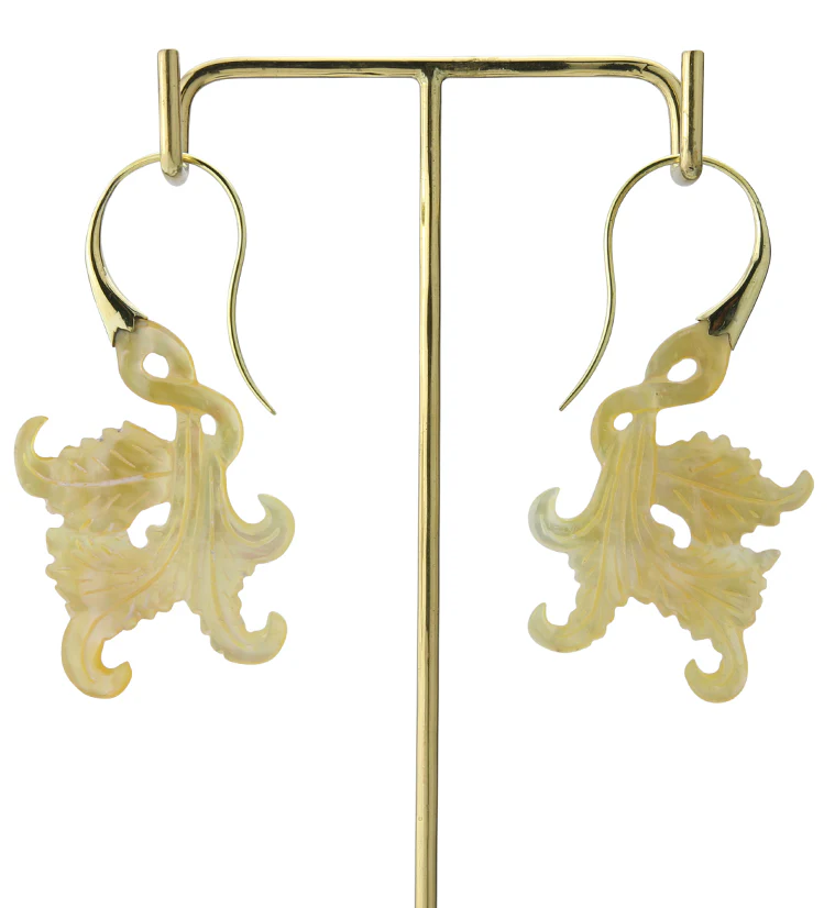 18G Opulent Brass MOP Hangers / Earrings - Image 3