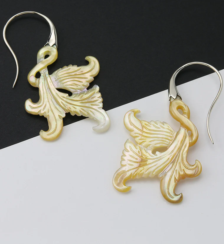 18G Opulent White Brass MOP Hangers / Earrings - Image 2