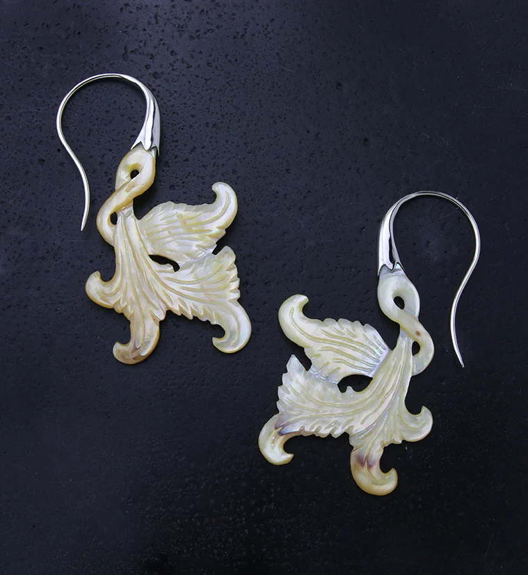 18G Opulent White Brass MOP Hangers / Earrings - Image 3