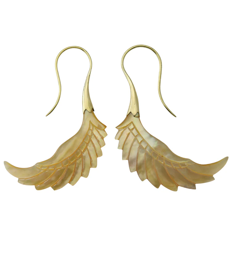 18G Pinion Brass MOP Hangers / Earrings - Image 3