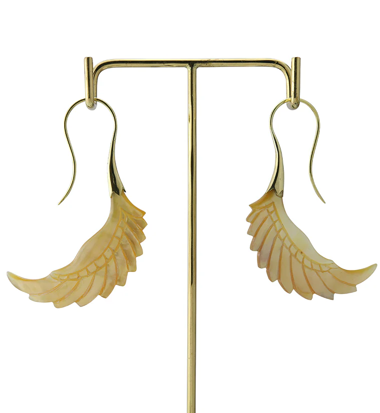 18G Pinion Brass MOP Hangers / Earrings - Image 4