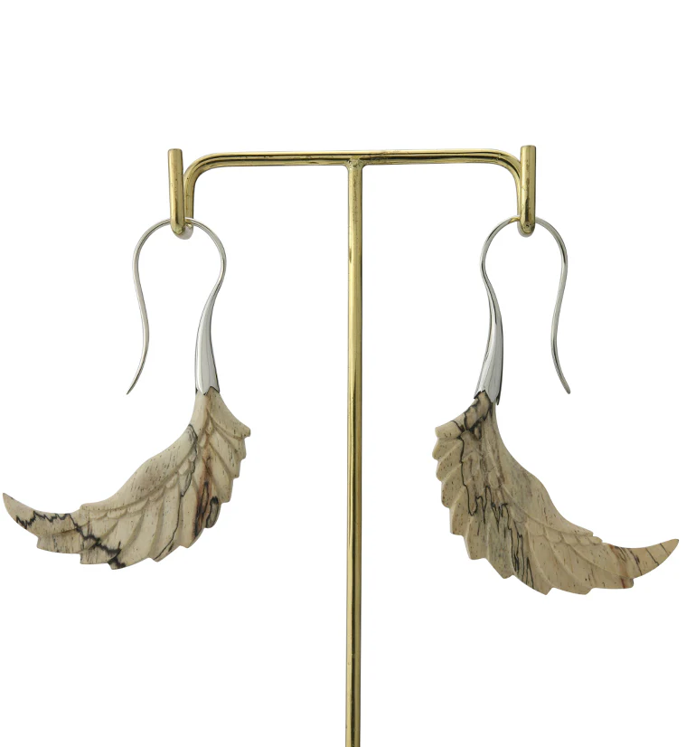 18G Pinion White Brass Tamarind Wood Hangers / Earrings - Image 3