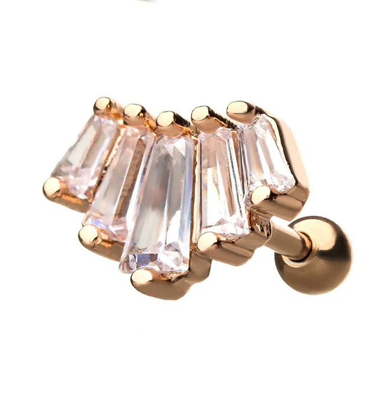 18G Rose Gold PVD Paragem CZ Cartilage Barbell
